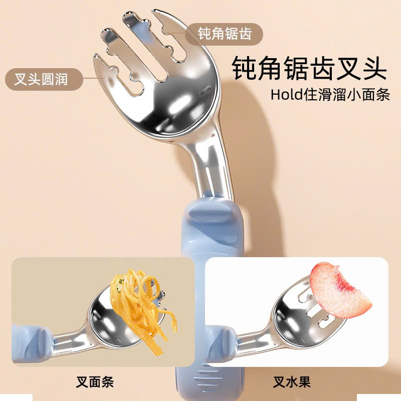 Thìa dĩa tập xúc cho bé chất liệu inox không rỉ