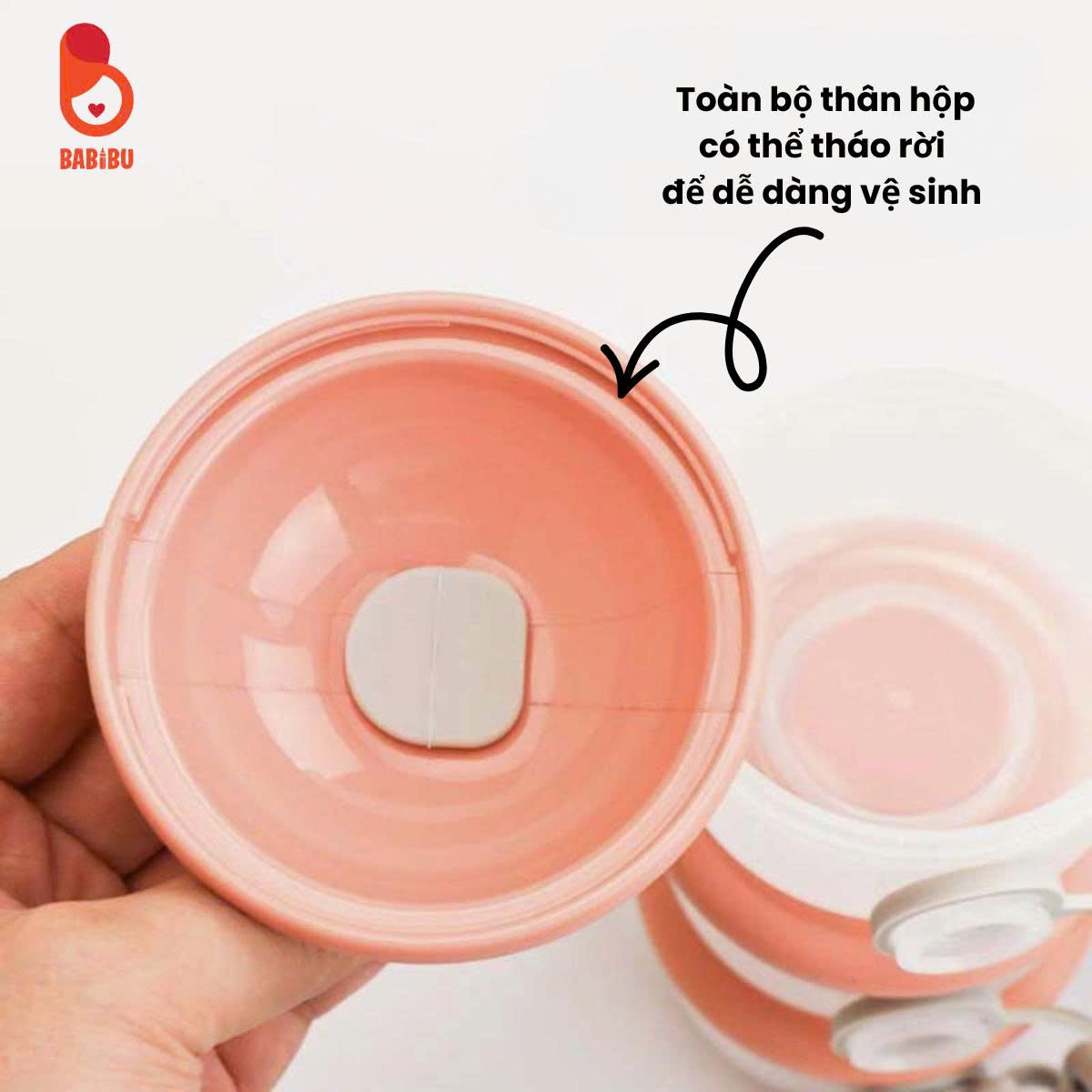 Hộp đựng sữa bột, hộp chia thức ăn 3 tầng