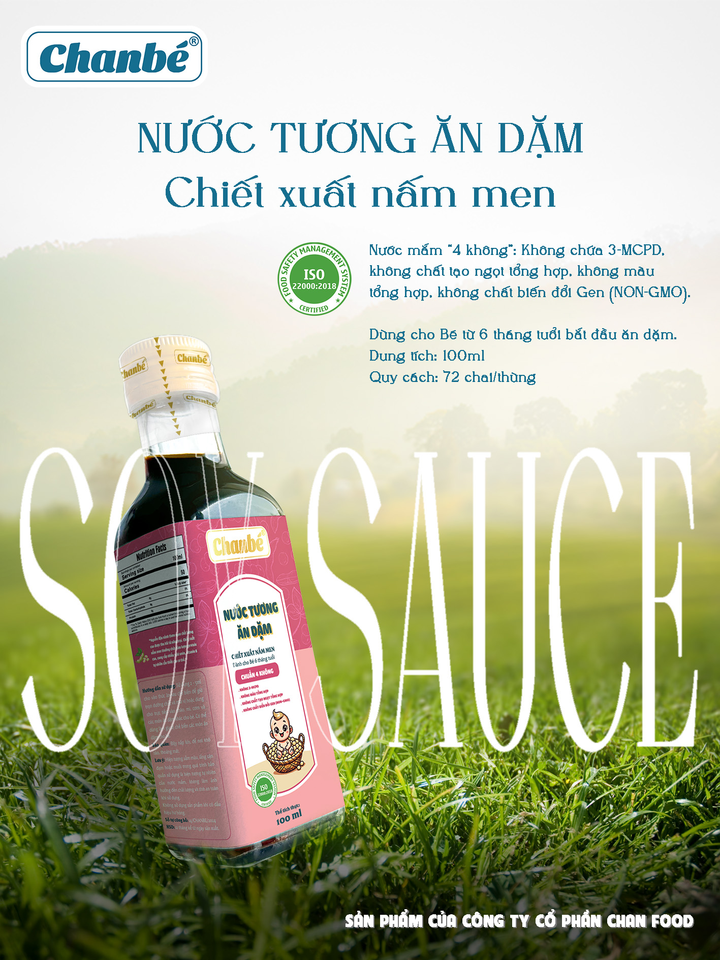 Nước tương ăn dặm chiết xuất nấm men 100ml ChanBé