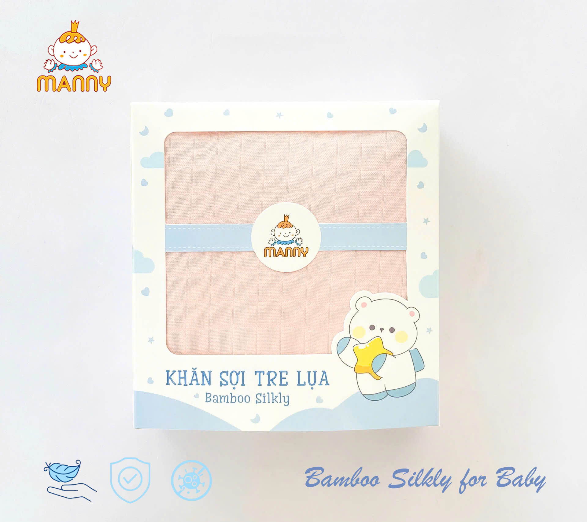 Hộp khăn tắm sợi tre lụa Manny 2 lớp cao cấp 100x100cm 15 hop khan tam soi tre lua manny 2 lop cao cap 100x100cm 1