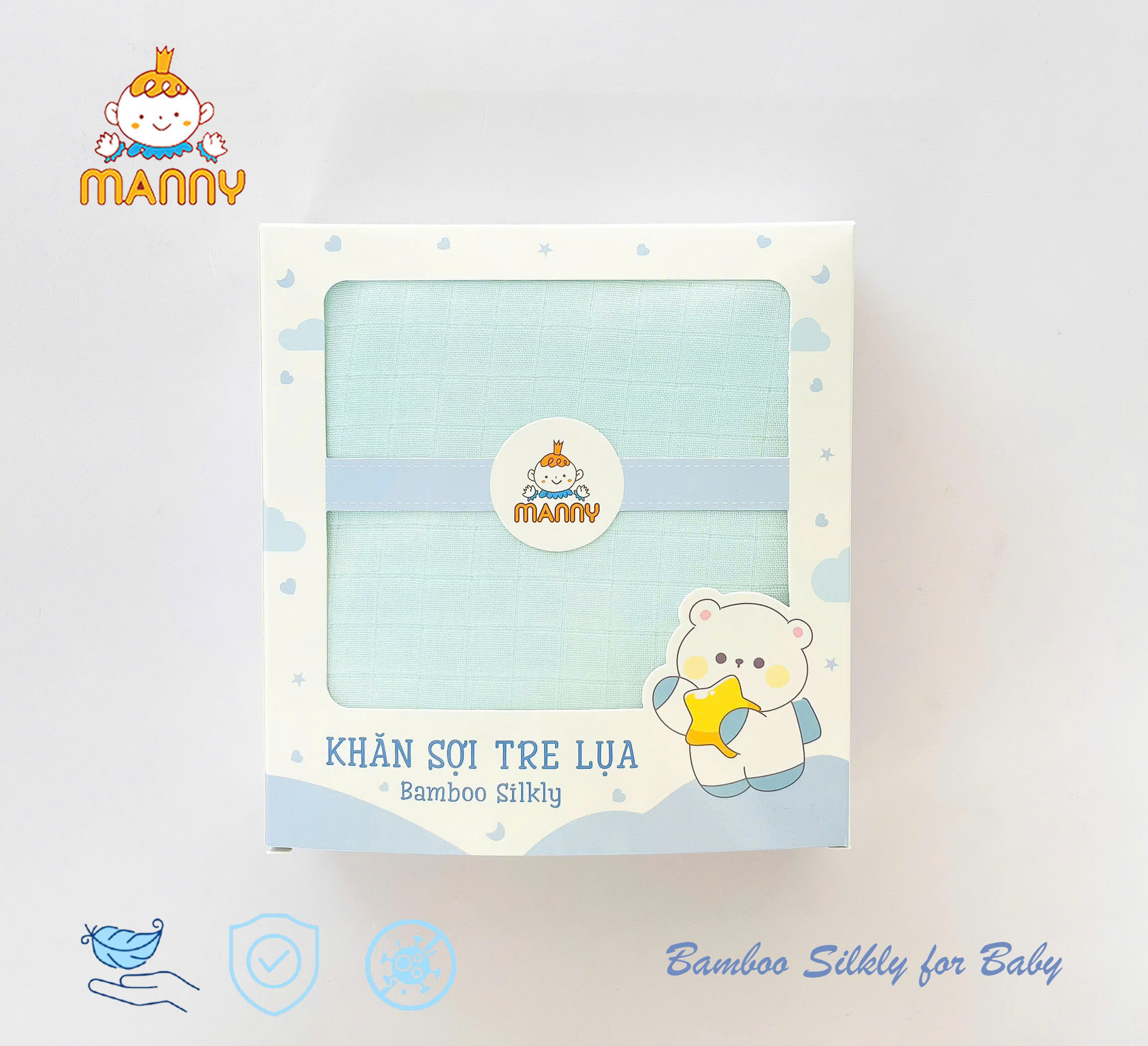 Hộp khăn tắm sợi tre lụa Manny 2 lớp cao cấp 100x100cm 17 hop khan tam soi tre lua manny 2 lop cao cap 100x100cm 3