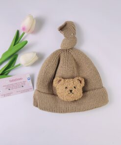 Alternative view of Mũ Len Họa Tiết Gấu Đáng Yêu cho bé 6-24M