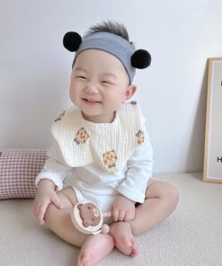 Băng đô đính quả bông cotton