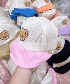 Alternative view of Mũ Rộng Vành Tai Bèo Phối Lưỡi Họa Tiết Gấu