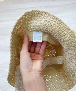 Mũ cói cột nơ vintage