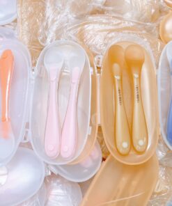 Alternative view of Set 2 thìa ăn dặm silicon kèm hộp