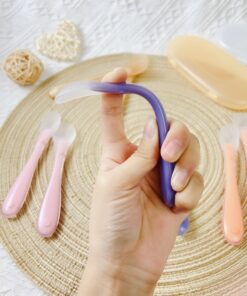 Set 2 thìa ăn dặm silicon kèm hộp