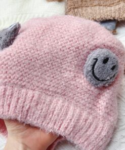 Mũ len ếch lót nỉ buộc dây