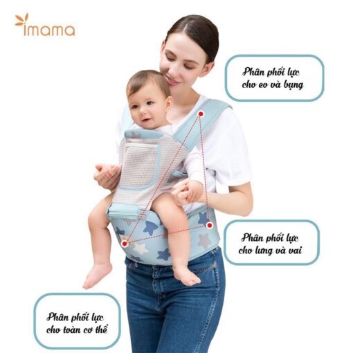 Địu ngồi 4 tư thế chống gù lưng cho bé Imama