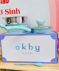 Bộ nồi chảo đá hình hoa chống dính kèm lồng hấp