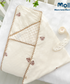 Alternative view of Ủ xô muslin lót lông hạt đậu Molli KT 85×85cm