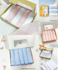 Alternative view of Hộp 5 khăn sữa sợi tre cho bé Manny (30x30cm)