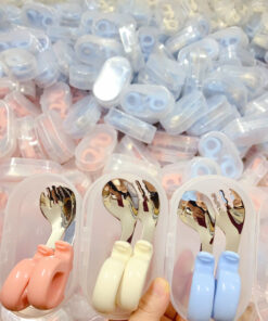 Thìa dĩa tập xúc cho bé chất liệu inox không rỉ