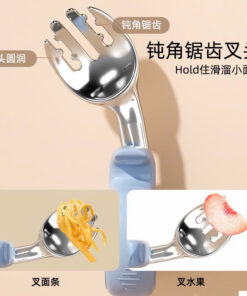 Thìa dĩa tập xúc cho bé chất liệu inox không rỉ