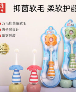 Bàn chải có chắn bọt kẻ lông tơ mềm cho bé