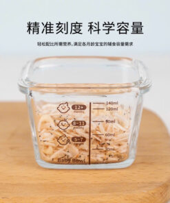 Hộp trữ đông thủy tinh hình mặt cười có vạch chia 160ml