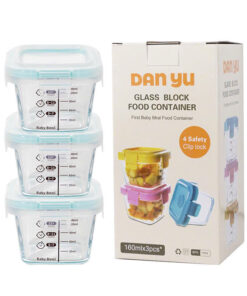 Hộp trữ đông thủy tinh hình mặt cười có vạch chia 160ml