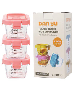 Hộp trữ đông thủy tinh hình mặt cười có vạch chia 160ml