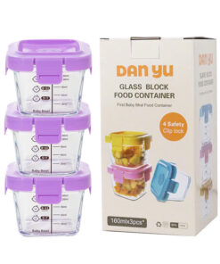 Hộp trữ đông thủy tinh hình mặt cười có vạch chia 160ml