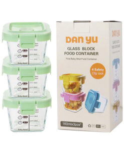 Hộp trữ đông thủy tinh hình mặt cười có vạch chia 160ml