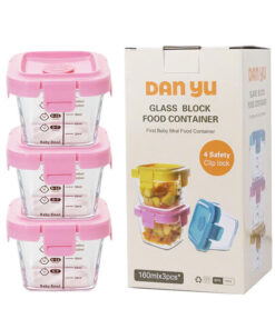 Hộp trữ đông thủy tinh hình mặt cười có vạch chia 160ml