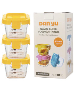 Hộp trữ đông thủy tinh hình mặt cười có vạch chia 160ml