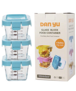 Hộp trữ đông thủy tinh hình mặt cười có vạch chia 160ml