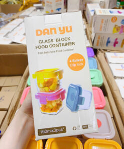 Hộp trữ đông thủy tinh hình mặt cười có vạch chia 160ml