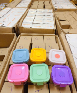 Hộp trữ đông thủy tinh hình mặt cười có vạch chia 160ml