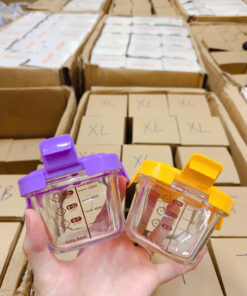 Hộp trữ đông thủy tinh hình mặt cười có vạch chia 160ml