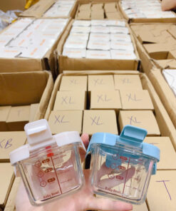 Hộp trữ đông thủy tinh hình mặt cười có vạch chia 160ml