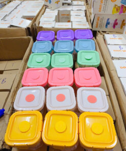 Hộp trữ đông thủy tinh hình mặt cười có vạch chia 160ml