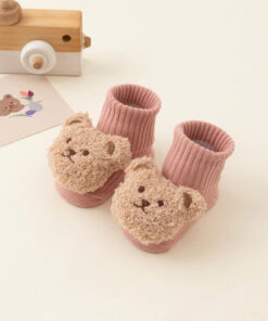 Tất vớ hình gấu bông 3D chống trơn trượt cho bé
