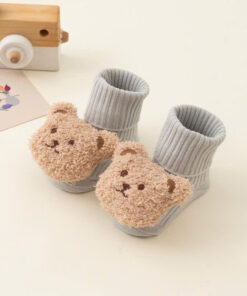 Tất vớ hình gấu bông 3D chống trơn trượt cho bé