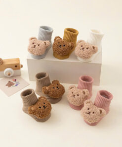 Tất vớ hình gấu bông 3D chống trơn trượt cho bé