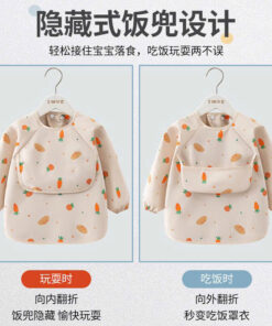 Yếm ăn dặm dài tay có máng cổ